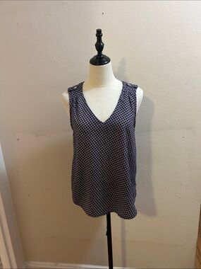 Alice Blue Navy Geometric V-Neck Sleeveless Camisole
